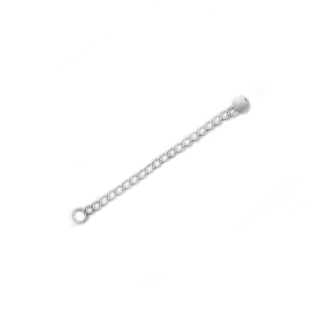 2.25" Sterling Silver Extender Chains with 4mm Stardust Bead End (Pack of 2) - Joyeria Lady