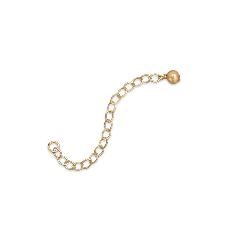 2" 14/20 Gold Filled Extender Chains with 4mm Bead End (Pack of 2) - Joyeria Lady