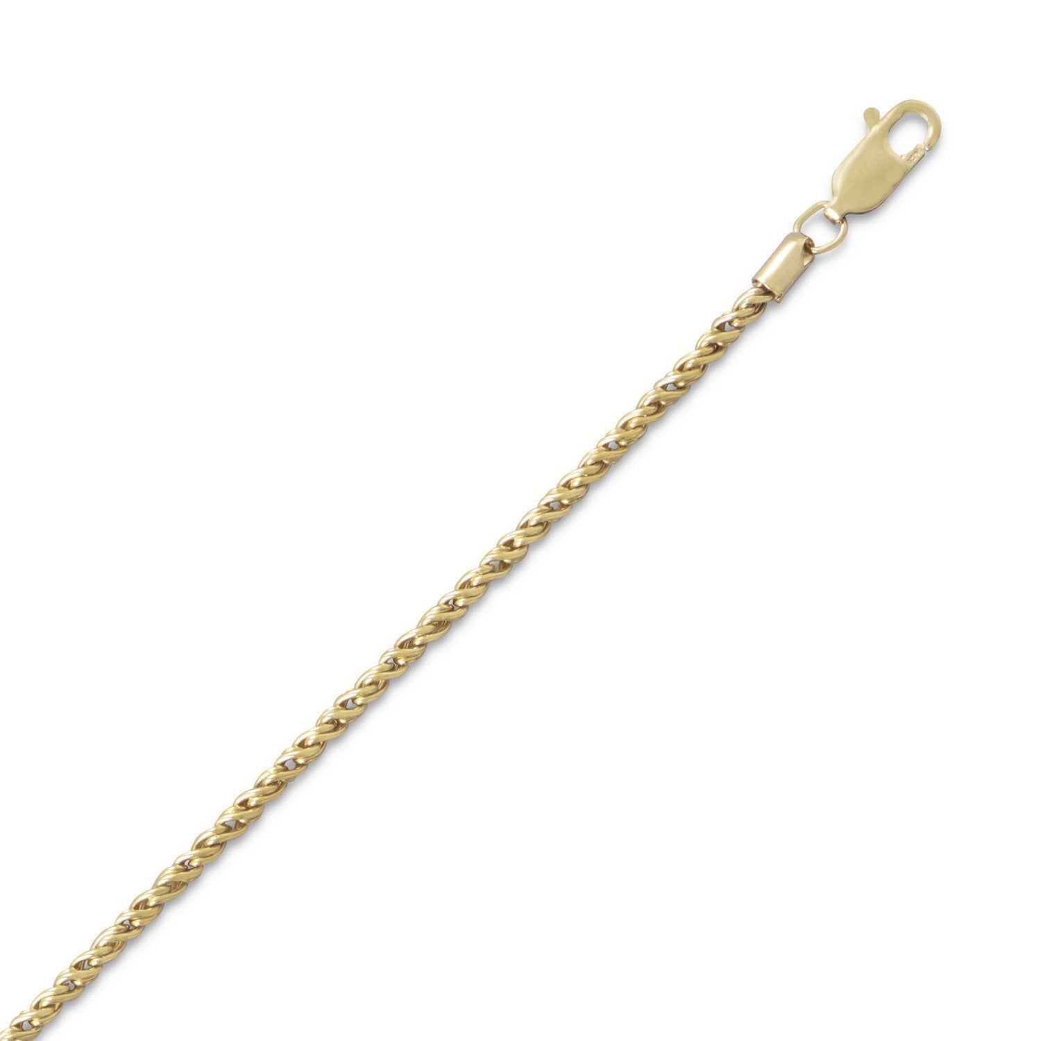 14/20 Gold Filled Reverse Twisted Rope Chain Necklace (2.1mm) - Joyeria Lady