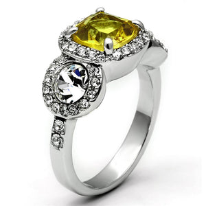 LO2517 Rhodium Brass Ring with Synthetic in Topaz