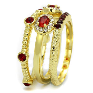 LO4116 Gold Brass Ring with Top Grade Crystal in Siam