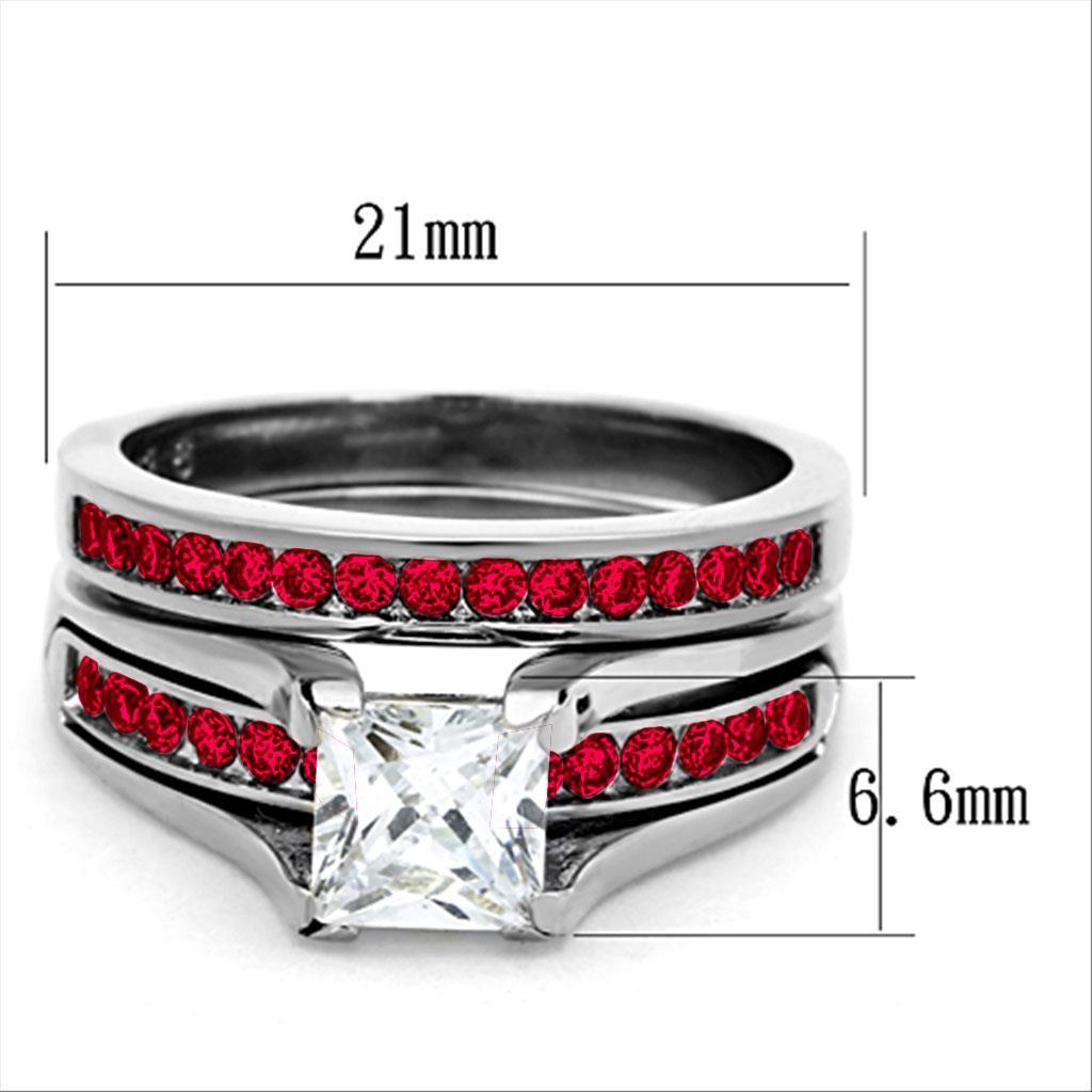 LOA1362 - High polished (no plating) Stainless Steel Ring with AAA Grade CZ  in Multi Color - Joyeria Lady