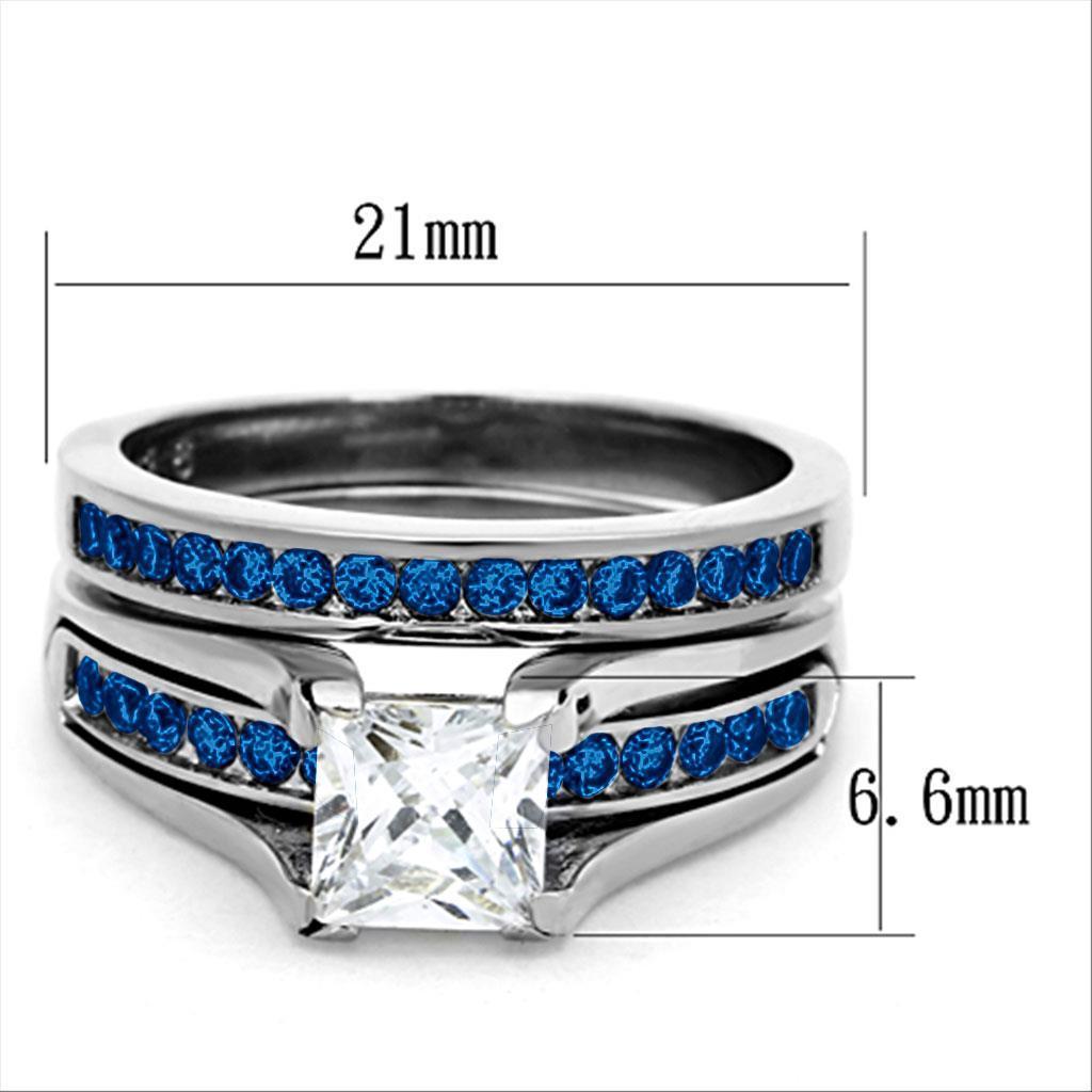 LOA1363 - High polished (no plating) Stainless Steel Ring with AAA Grade CZ  in Multi Color - Joyeria Lady