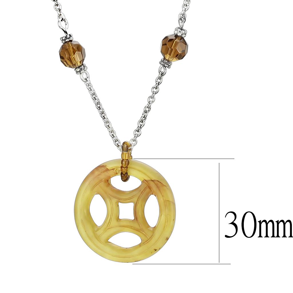 LOS027 Silver 925 Sterling Silver Necklace with Synthetic in Multi Color - Joyeria Lady