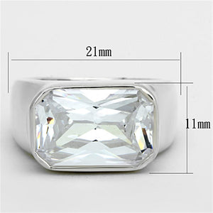 LOS671 Silver 925 Sterling Silver Ring with AAA Grade CZ in Clear