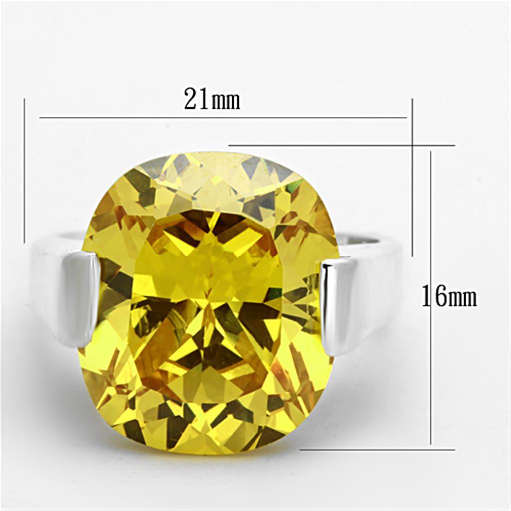 LOS689 - Silver 925 Sterling Silver Ring with AAA Grade CZ  in Topaz - Joyeria Lady