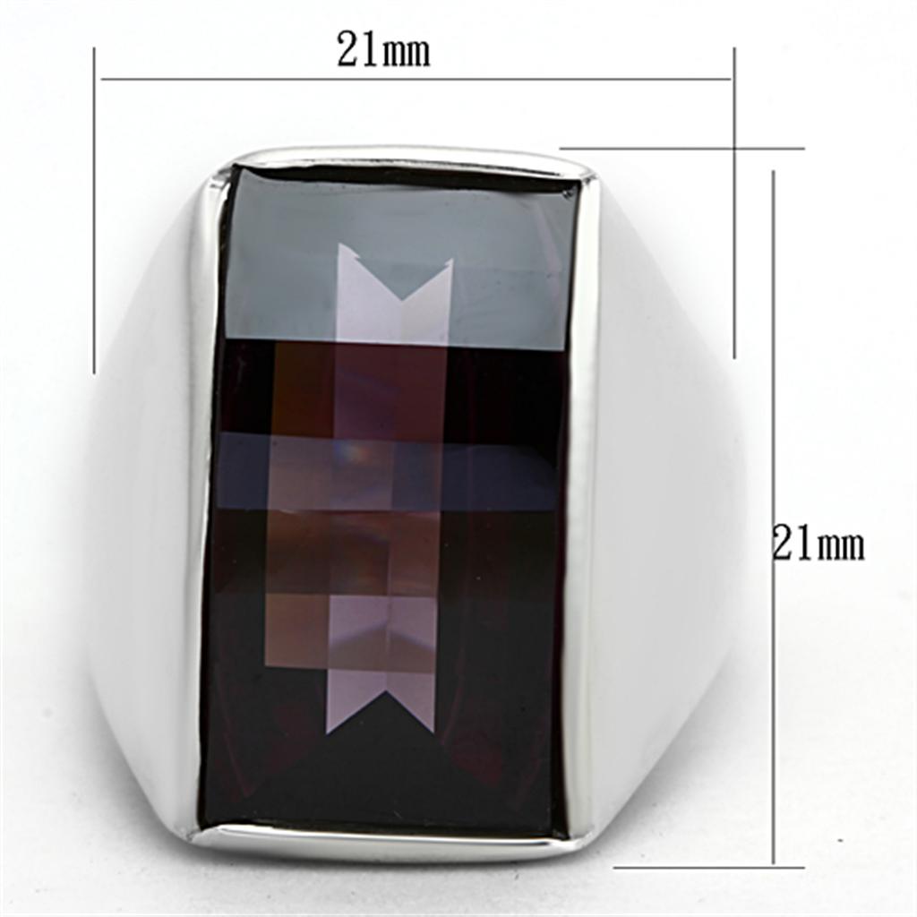 LOS694 - Silver 925 Sterling Silver Ring with AAA Grade CZ  in Amethyst - Joyeria Lady