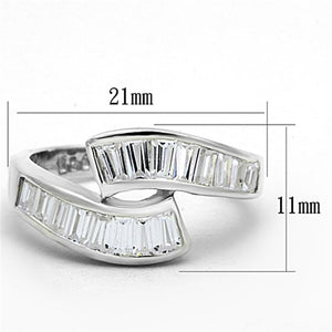 LOS705 - Silver 925 Sterling Silver Ring with AAA Grade CZ  in Clear