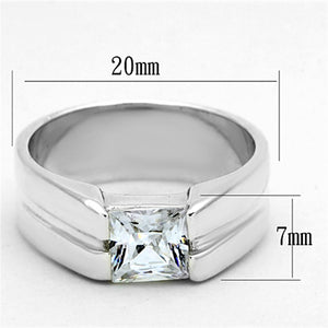 LOS708 - Silver 925 Sterling Silver Ring with AAA Grade CZ  in Clear
