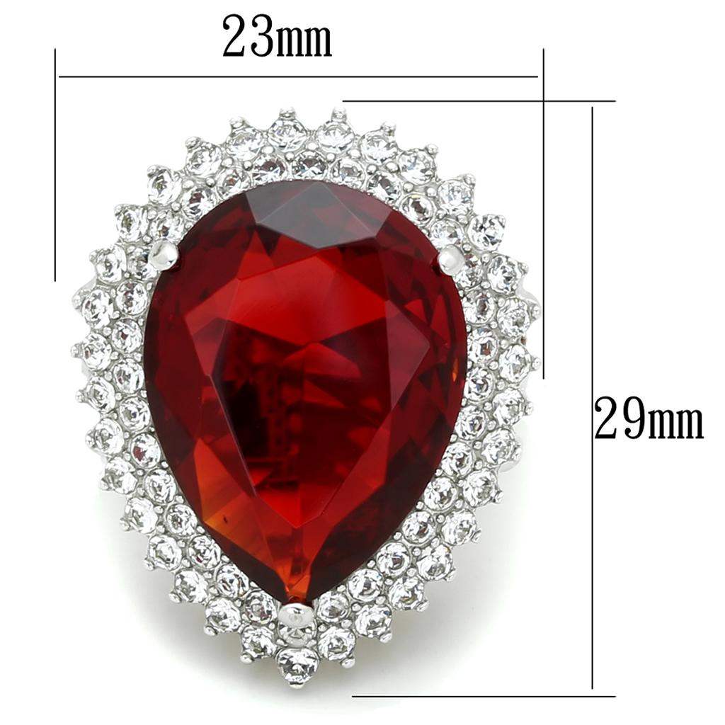 LOS800 Rhodium 925 Sterling Silver Ring with Synthetic in Siam