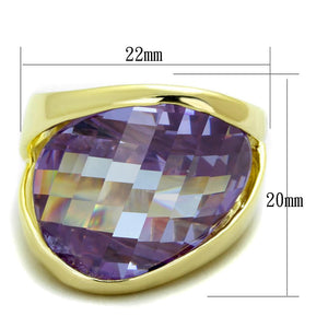 LOS822 - Gold 925 Sterling Silver Ring with AAA Grade CZ  in Amethyst