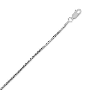 Oxidized Rounded Box Chain Necklace (1.6mm) - Joyeria Lady