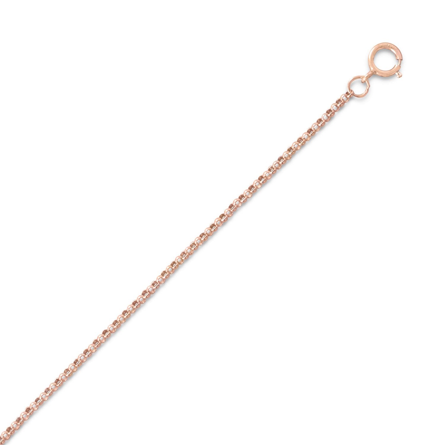 14/20 Pink Gold Filled 020 Rolo Chain Necklace (1mm) - Joyeria Lady