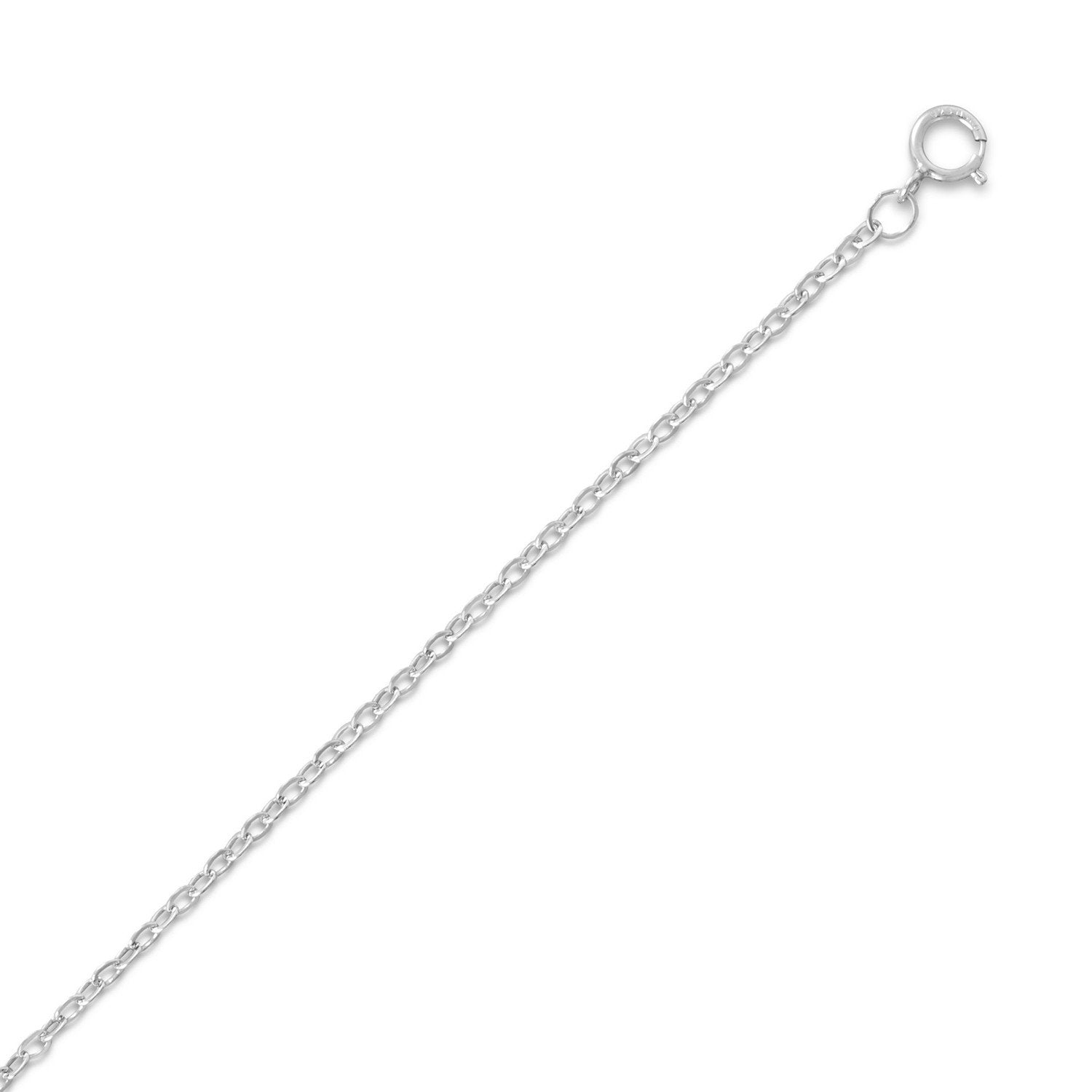 Rhodium Plated Cable Pendant Chain (1.9mm) - Joyeria Lady