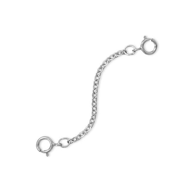 Rhodium Plated 2" Safety Chain (Set of 2) - Joyeria Lady