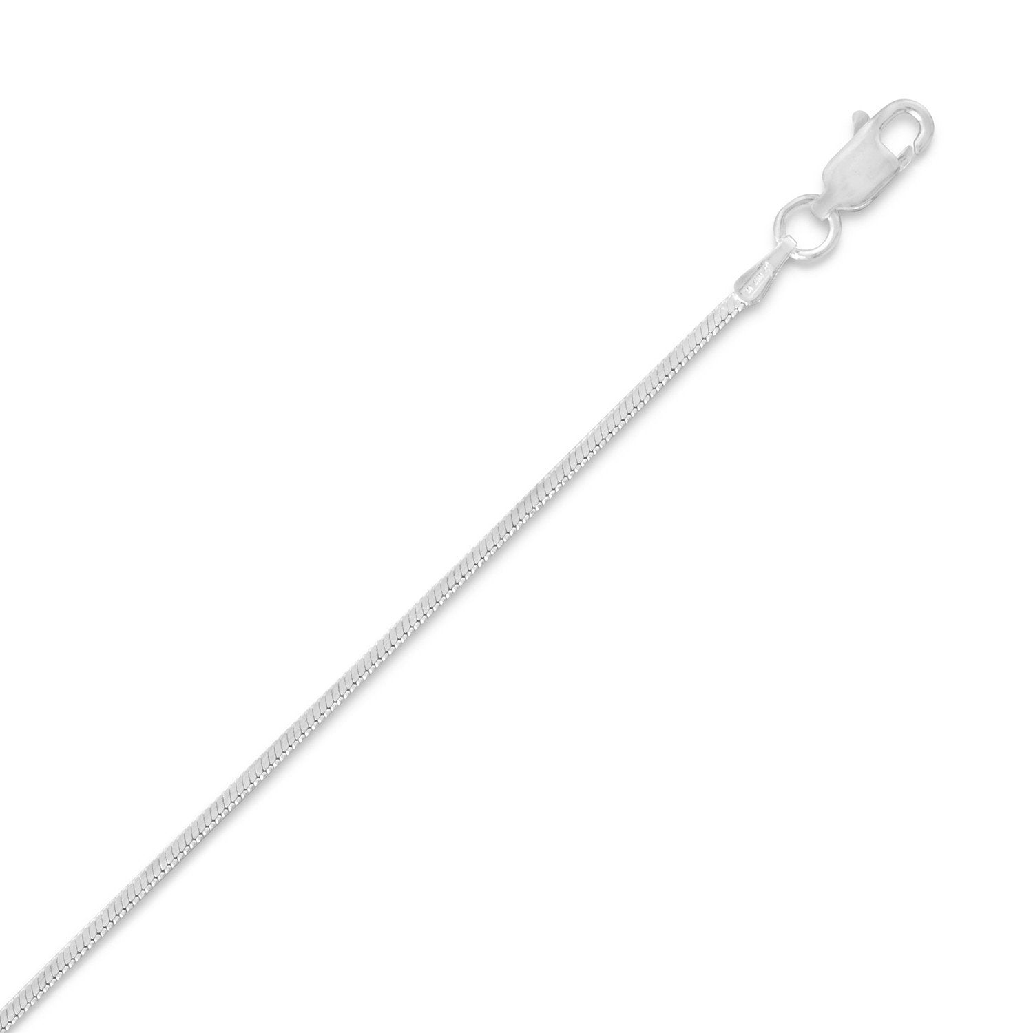 040 Square Snake Chain Necklace (1.3mm) - Joyeria Lady