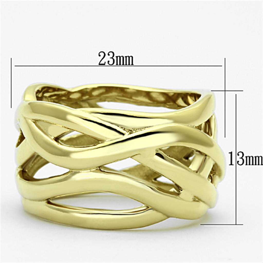 TK1107 - IP Gold(Ion Plating) Stainless Steel Ring with No Stone - Joyeria Lady