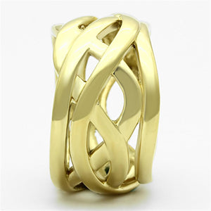 TK1107 - IP Gold(Ion Plating) Stainless Steel Ring with No Stone