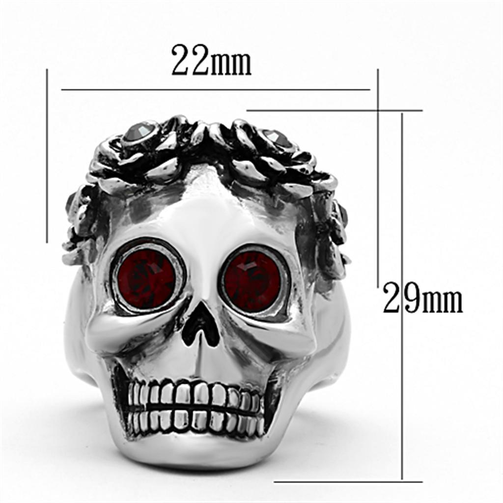 TK1117 - High polished (no plating) Stainless Steel Ring with Top Grade Crystal  in Siam - Joyeria Lady