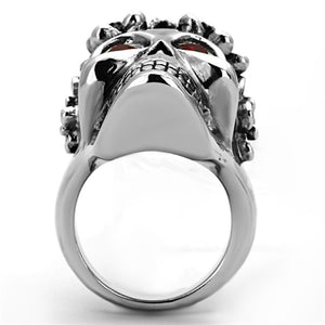 TK1117 - High polished (no plating) Stainless Steel Ring with Top Grade Crystal  in Siam