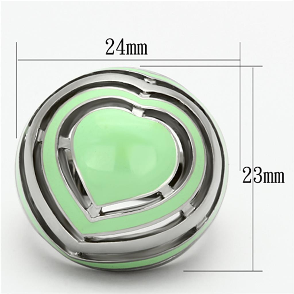TK1140 - High polished (no plating) Stainless Steel Ring with Epoxy  in Emerald - Joyeria Lady