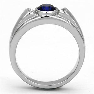 TK1184 High polished (no plating) Stainless Steel Ring with Synthetic in Montana