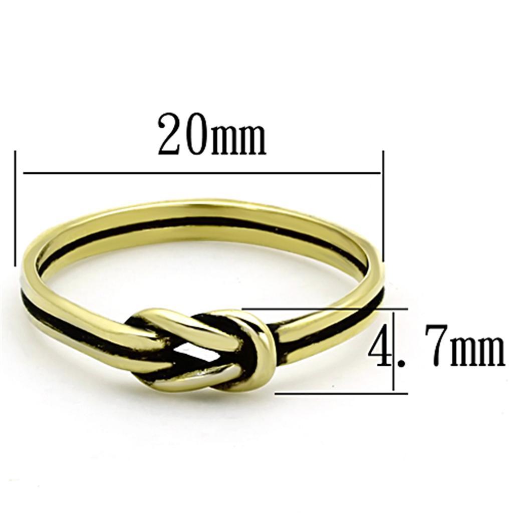 TK1239G - IP Gold(Ion Plating) Stainless Steel Ring with No Stone - Joyeria Lady