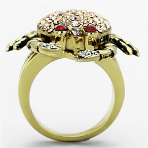 TK1290 - IP Gold(Ion Plating) Stainless Steel Ring with Top Grade Crystal  in Multi Color
