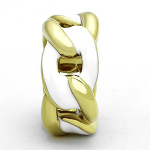 TK1369 - IP Gold(Ion Plating) Stainless Steel Ring with Epoxy  in White