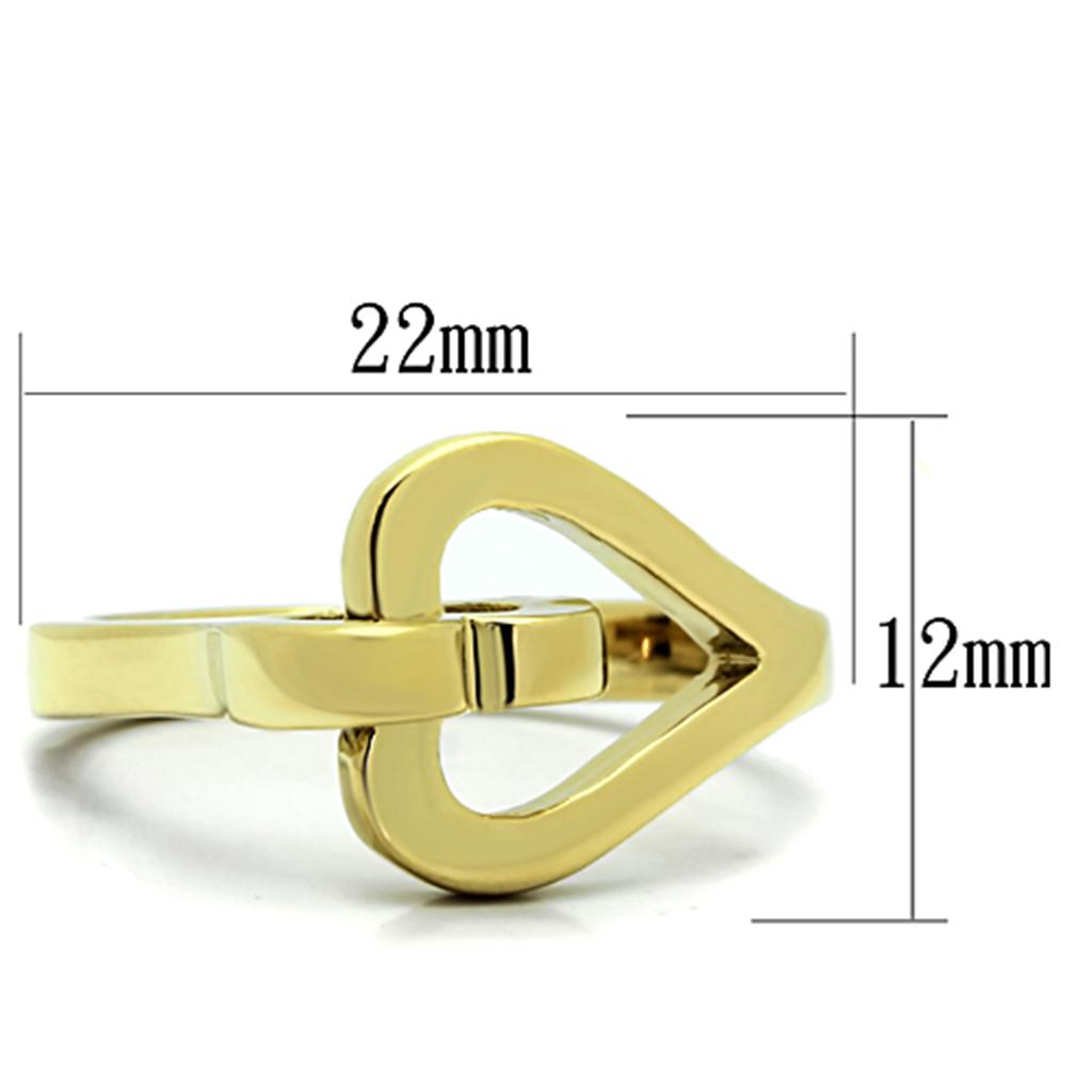 TK1382 - IP Gold(Ion Plating) Stainless Steel Ring with No Stone - Joyeria Lady
