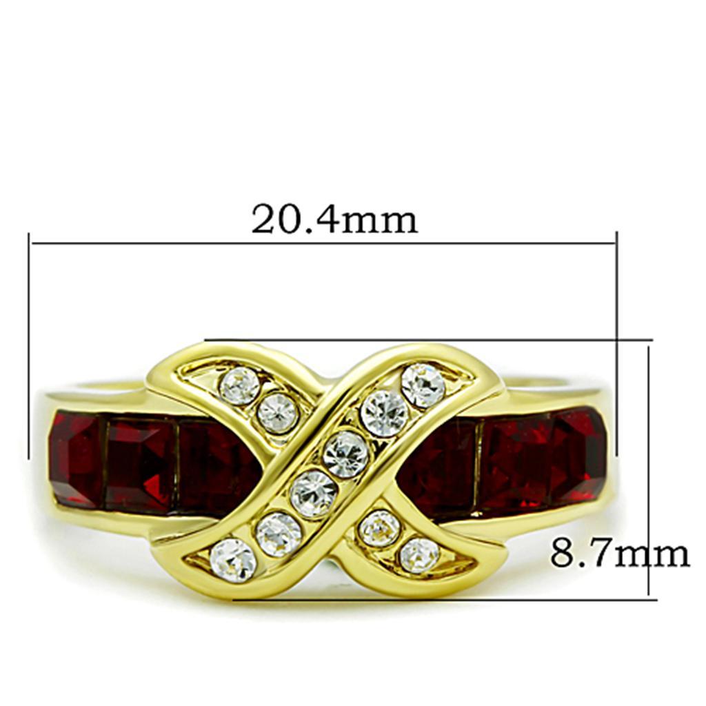 TK1388 - IP Gold(Ion Plating) Stainless Steel Ring with Top Grade Crystal  in Siam - Joyeria Lady