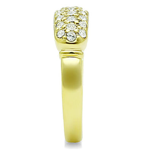 TK1389 - IP Gold(Ion Plating) Stainless Steel Ring with Top Grade Crystal  in Clear