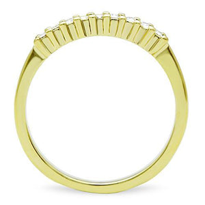 TK1390 - IP Gold(Ion Plating) Stainless Steel Ring with Top Grade Crystal  in Clear