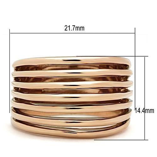 TK1414 - IP Rose Gold(Ion Plating) Stainless Steel Ring with No Stone - Joyeria Lady