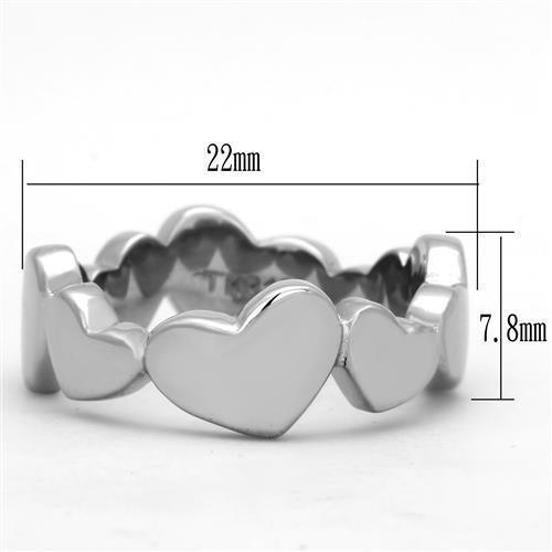 TK1433 - High polished (no plating) Stainless Steel Ring with No Stone - Joyeria Lady