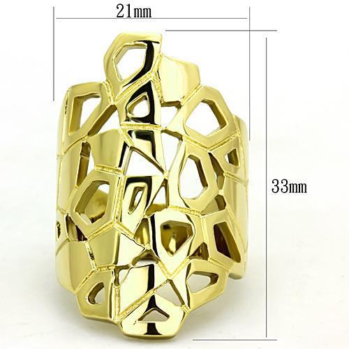TK1446 - IP Gold(Ion Plating) Stainless Steel Ring with No Stone - Joyeria Lady