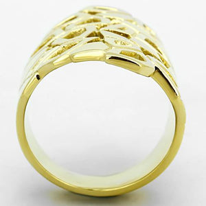TK1446 - IP Gold(Ion Plating) Stainless Steel Ring with No Stone
