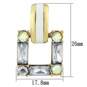 TK1465 IP Gold(Ion Plating) Stainless Steel Earrings with Top Grade Crystal in Clear