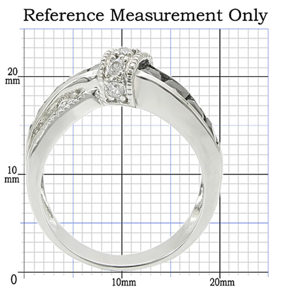 TK1494 - High polished (no plating) Stainless Steel Ring with AAA Grade CZ  in Jet - Joyeria Lady