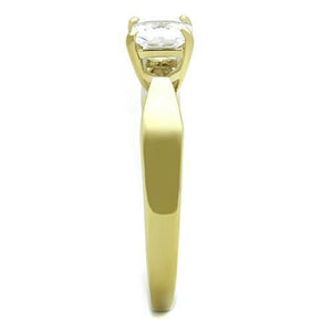 TK1511 - IP Gold(Ion Plating) Stainless Steel Ring with AAA Grade CZ  in Clear