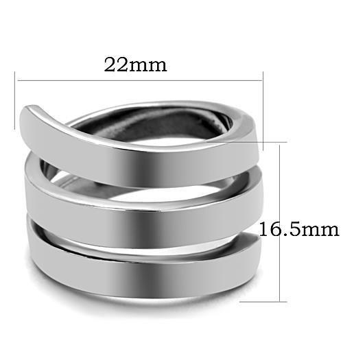 TK1519 - High polished (no plating) Stainless Steel Ring with No Stone - Joyeria Lady