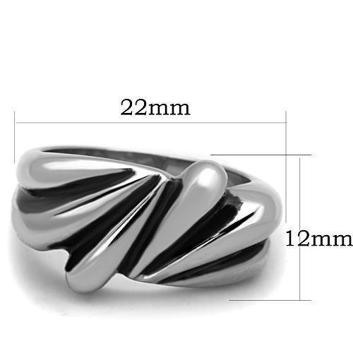 TK1520 - High polished (no plating) Stainless Steel Ring with No Stone - Joyeria Lady