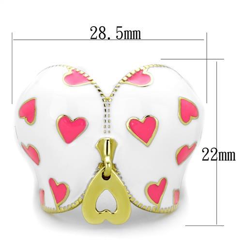 TK1622 - IP Gold(Ion Plating) Stainless Steel Ring with Epoxy  in Multi Color - Joyeria Lady