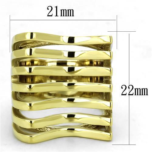 TK1628 - IP Gold(Ion Plating) Stainless Steel Ring with No Stone - Joyeria Lady