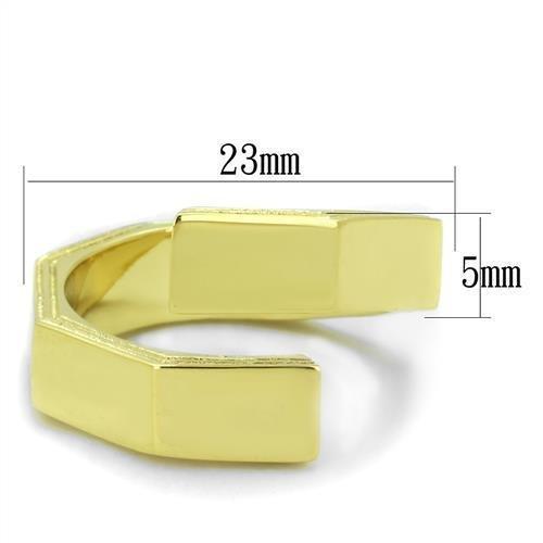 TK1629 - IP Gold(Ion Plating) Stainless Steel Ring with No Stone - Joyeria Lady