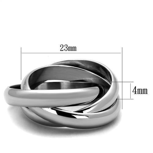 TK1669 - High polished (no plating) Stainless Steel Ring with No Stone - Joyeria Lady
