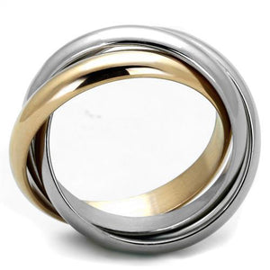 TK1670 - Two-Tone IP Rose Gold Stainless Steel Ring with No Stone