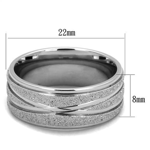 TK1671 - High polished (no plating) Stainless Steel Ring with No Stone - Joyeria Lady