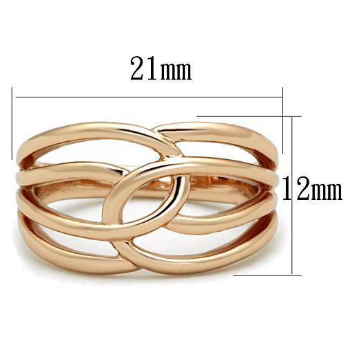 TK1696 - IP Rose Gold(Ion Plating) Stainless Steel Ring with No Stone - Joyeria Lady