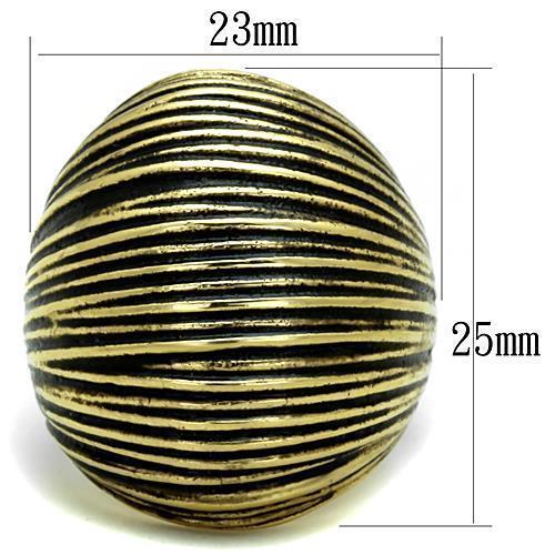 TK1711 - IP Gold(Ion Plating) Stainless Steel Ring with Epoxy  in Jet - Joyeria Lady